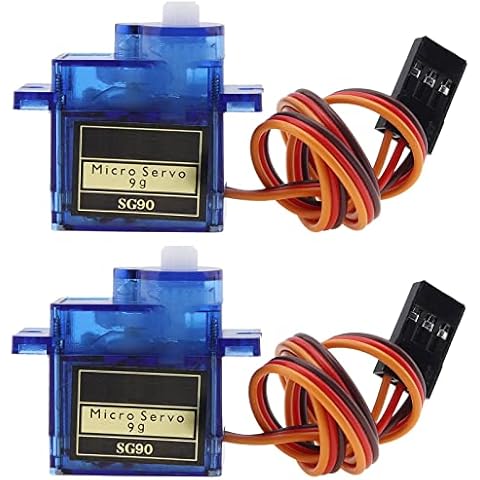 DiGiYes 2 Pack SG90 Micro Servo Motor 9G Mini Servo Kit for RC Robot Arm/Hand/Control with Cable (Control Angle 360 Degree) Cover