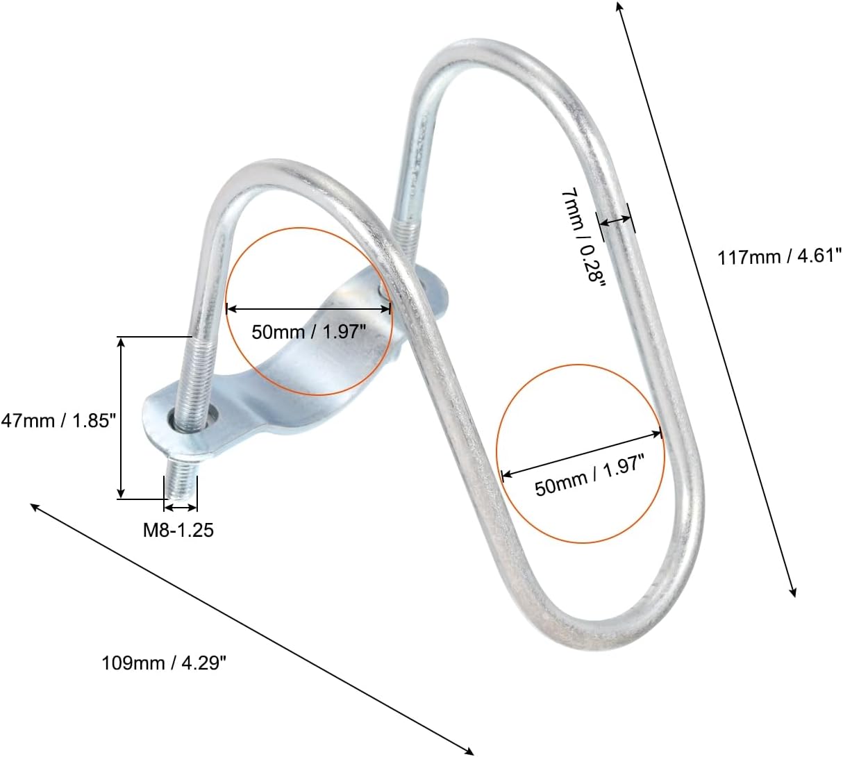 uxcell Cross-Connector Vertical Pipe Clip, 4pcs Fit 2"(50mm) to 2"(50mm) Crossover Buckle Steel Cross Pipe Clamp for Greenhouse Awning Frames