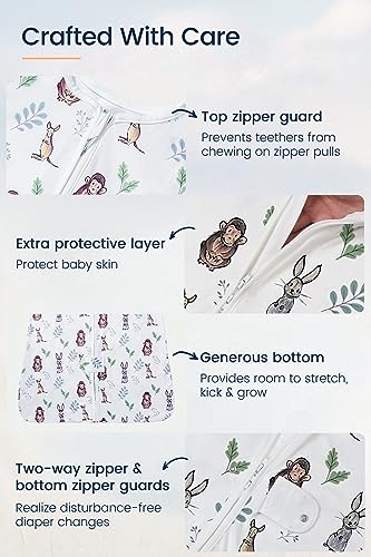 Image of TotAha Light Sleep Sack, Stretchy, Soft, Cozy Wearable Blanket Sleep Bag with 2-Way Safe Zippers for 0-6-12-24 Months 0.5 TOG