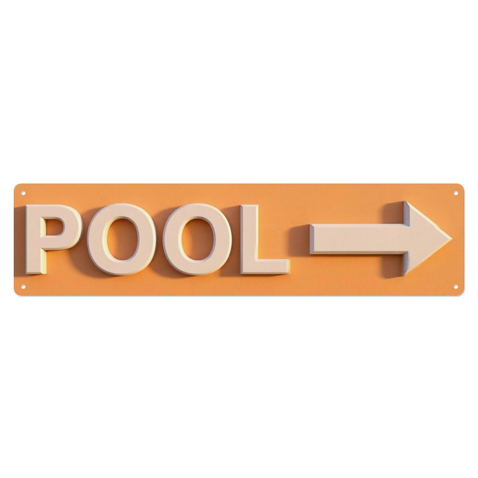 Swimming Pool Apricot Orange Metal Tin Sign