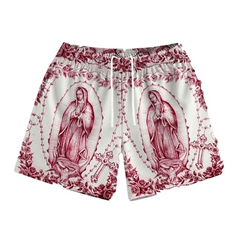 Pantalones Cortos Deportivos de Tendencia para Hombre, Pantalones Casuales de Playa de Baloncesto Transpirables de Malla, de Lino, con Bolsillos y Resistente al Agua/g