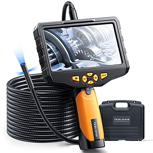 Teslong Triple-Lens Borescope Inspection Camera, Industrial Endoscope with Light, NTS300 Digital Video Scope Camera, 16.4ft Waterproof Flexible Cable, Automotive, Home, Wall, Pipe, Car (5