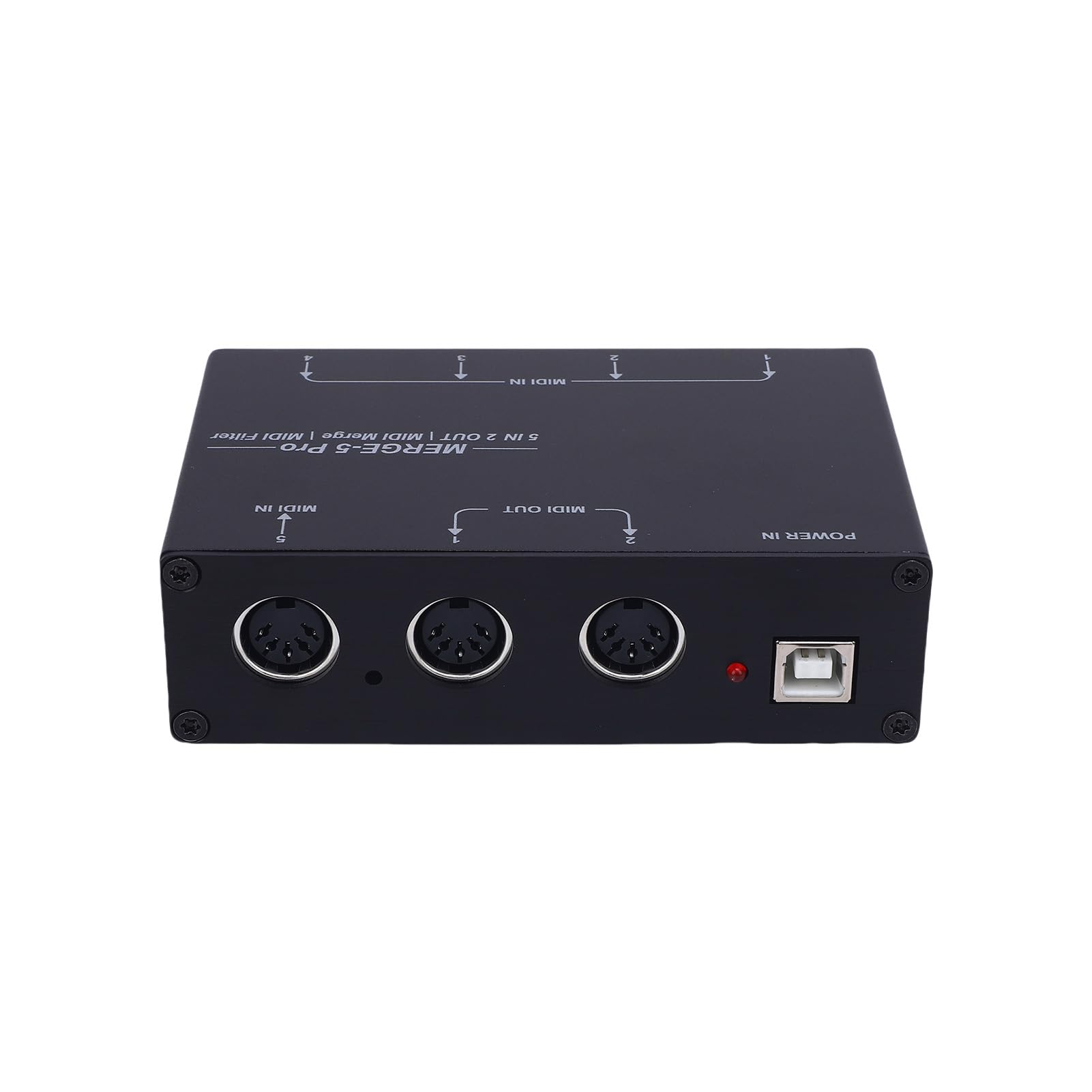 Convertitore Splitter MIDI USB Host Box MIDI per Sintetizzatore Tastiera, Pianoforte Elettronico, Design in Lega di Alluminio, per Spettacoli in Studio e Sul Palco, Nero