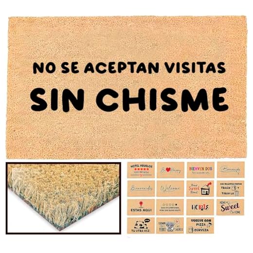 LucaHome - Felpudo Entrada casa Original y Divertido de Coco Natural - Felpudo Visitas Sin Chisme 33x60 - Ideal para Puertas de Exteriores Cubiertas, pasillos y entradas de hogares