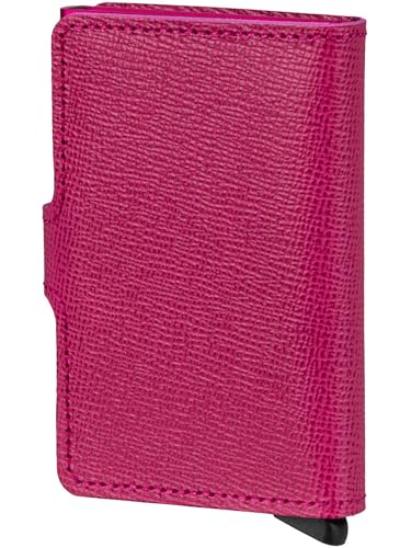 SECRID Miniwallet Crisple Fuchsia Leather Wallet - RFID Protected, Unisex, Minimalist Style, High Denier, 3 Compartments, 10 Card Slots, 72g, 102x21mm, For Adults2