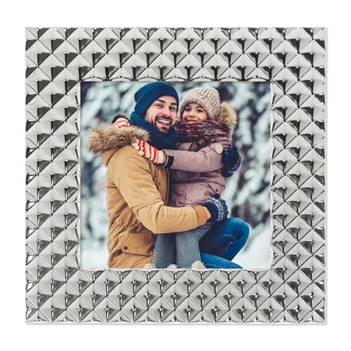 Lawrence Frames Metal Frame, Diamond Pattern, Silver, 4x4