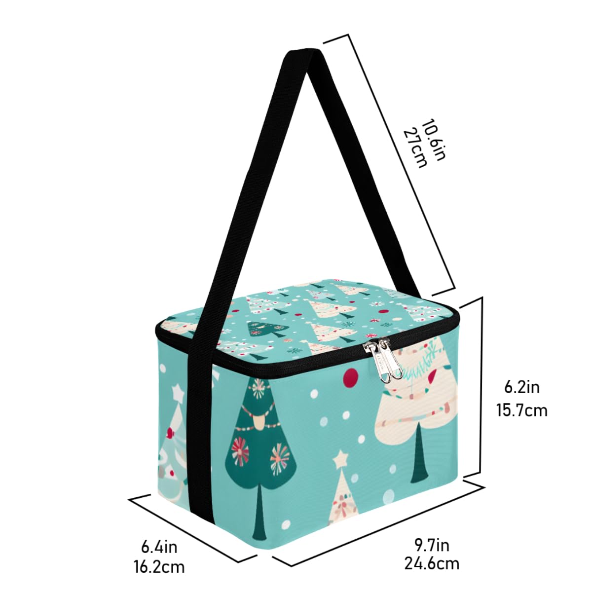 GzLeyigou Lunch Bags for Women Men 9 Cans,Christmas Tree Hot & Cold Food Delivery Bag Insulated Grocery Bag Insulated Lunch Box Cooler Bag for Office Work Picnic Beach