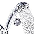 High Pressure 6 Setting Shower Head Hand-Held with ON/OFF Switch and Spa Spray Mode - Hand Held Shower Head with Handheld Spray - Shower Head with Hose - Chrome