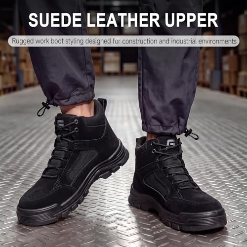 Image of Steel Toe Boots for Men Puncture Resistant Work Shoes for Construction