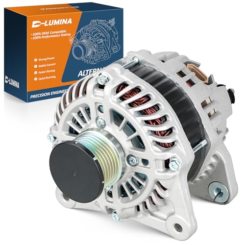 Image of 13258 Alternator Compatible with Nissan Juke 2011-2017 1.6L, Sentra 2017-2019 1.6L, 12V 110Amp CW 6-Groove Pulley Replace 13258N, 23100-1KM1A, 23100-1KM1M, A2TJ1381, A2TJ2081