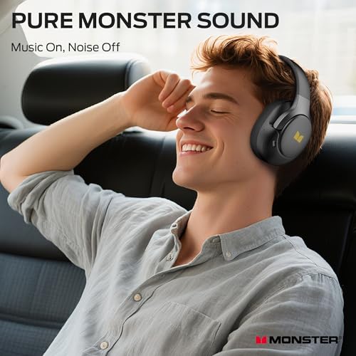 Image of Monster Persona 5th ANC-Wireless Bluetooth Over-Ear Headphones with Microphone, 70H Playtime, Foldable Lightweight Bluetooth 6.0 Headphone for Travel /Office