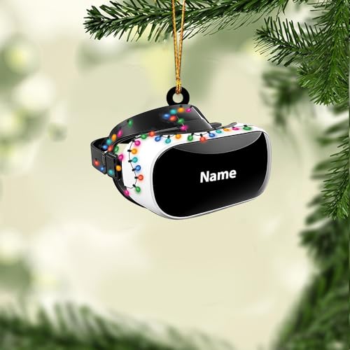 ZENTATI Personalized VR Headset Christmas Ornament, 2D Flat Virtual Reality Ornament, VR Controller Ornament, Metaverse Holiday Ornament Gift ID-1106-JNBL/ID-1113-OJCL