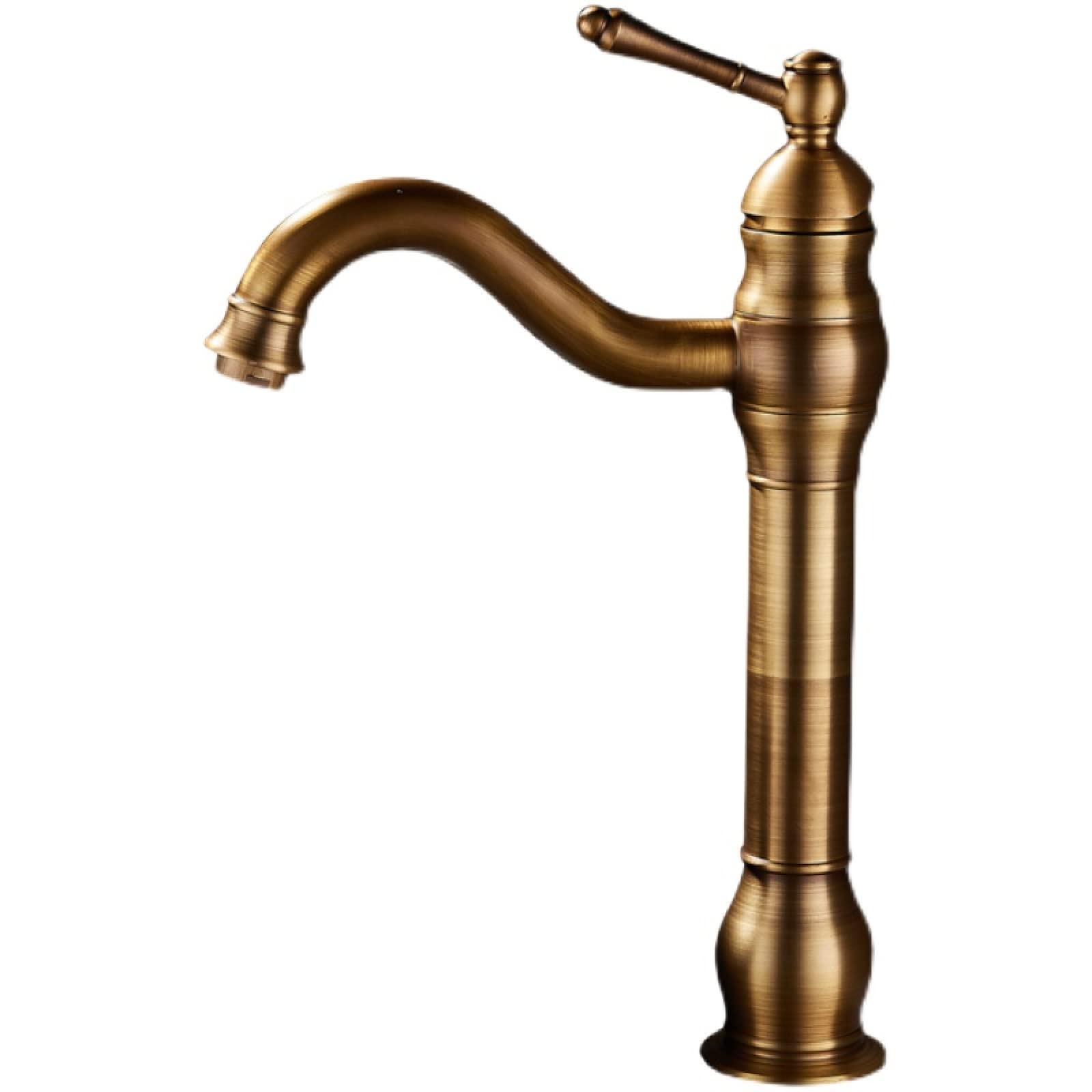 Robinet de lavabo salle de bain orientable mitigeur vintage nostalgie avec bec rotatif 360