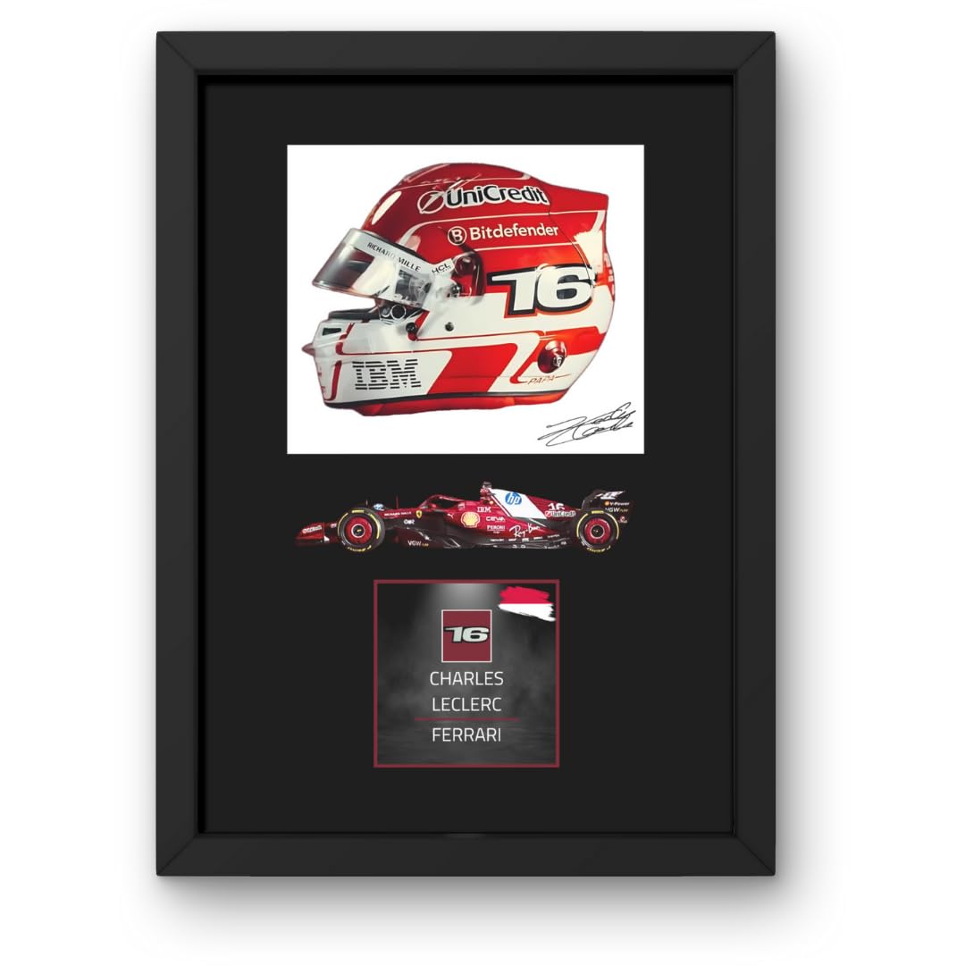 Lap Legends Black Charles Leclerc Framed Display Gift With Reproduced Digital Signature