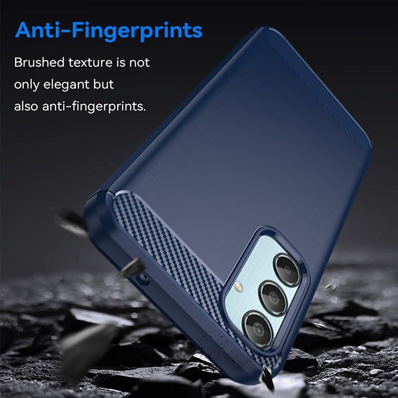 Image of Hybrid Carbon Fiber Back Case for Samsung Galaxy M35 5G (Blue)