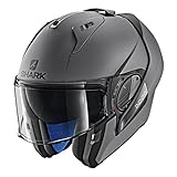 SHARK HE9702DAMAXL Unisex-Adult Flip-Up Helmet (Matte Dark Grey, XL - 61-62 cm - 24-24.4'')