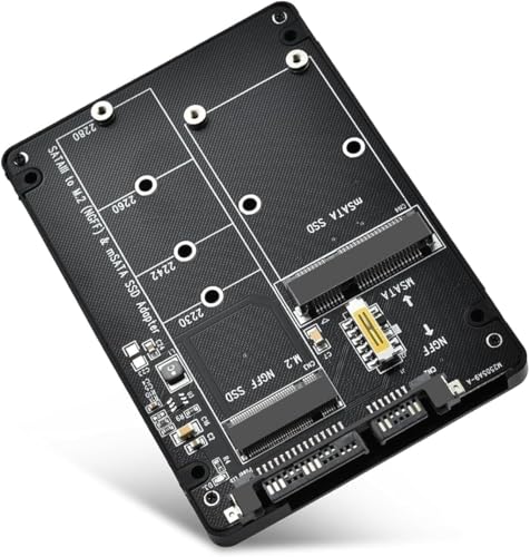 ELUTENG M.2 NGFF/MSATA zu 2,5' SATA III Adapter, 2 in 1 Konverter Geh&auml;use f&uuml;r B Key/B&M Key von M.2 NGFF/MSATA (Nicht f&uuml;r NVMe/PCIe/M-Key)