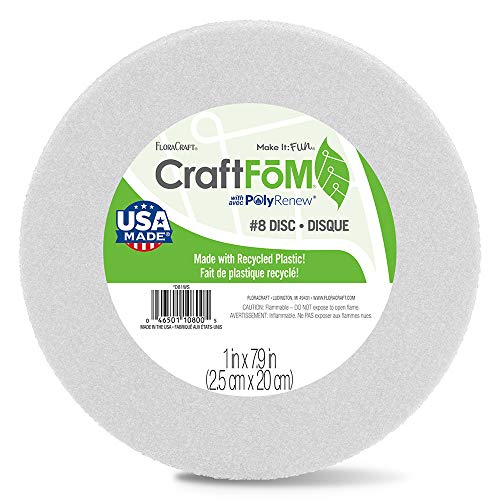 FloraCraft CraftFōM Disc 1 Inch x 7.9 Inch White