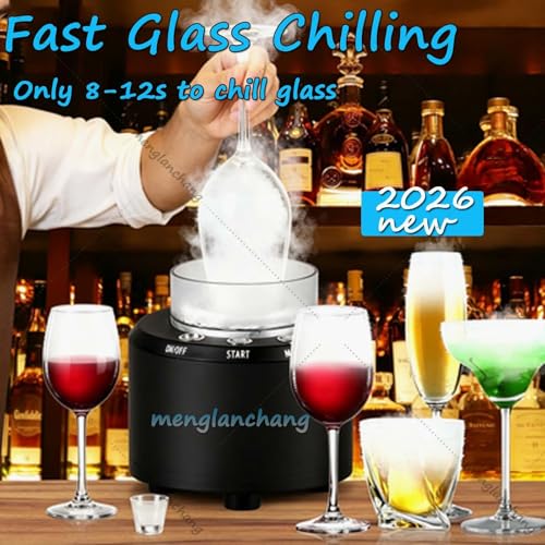 Máquina fabricadora de hielo seco 2-en-1 y enfriador rápido de vasos: fabrica bloques de hielo seco aptos para alimentos en 12-15 segundos, enfriador de vasos a -40 °F para bartenders, chefs de sushi y anfitriones caseros miniatura 4