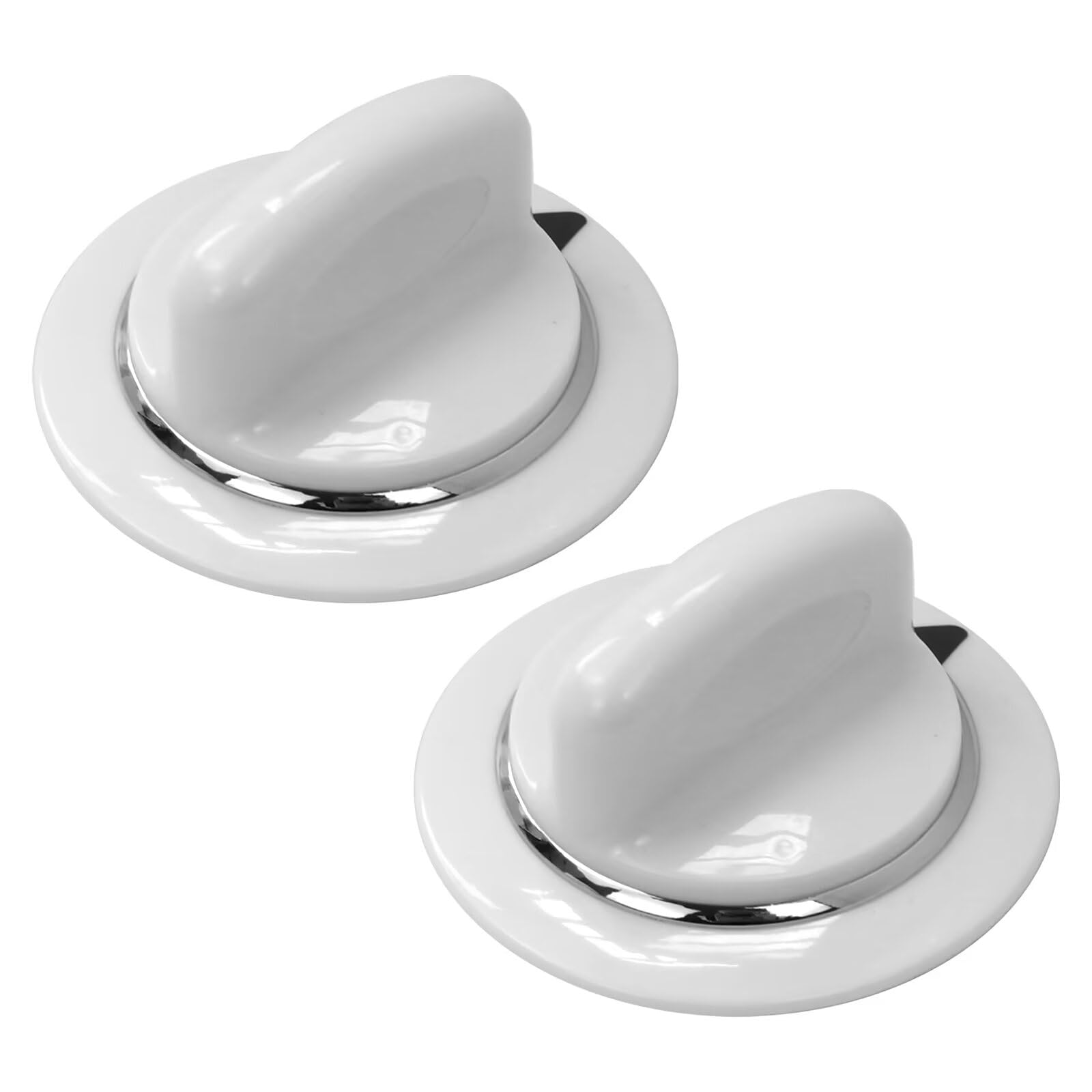2 Pack White Dryer Timer Knob WE1M654 for GE Dryers and for Hotpoint Dryers DJXR433GG0WW, DJXR433GG1WW, DJXR433GG2WW, DJXR433GG3CC, DJXR433GG3WW, D-Shaped Shaft by YTXXDEUS