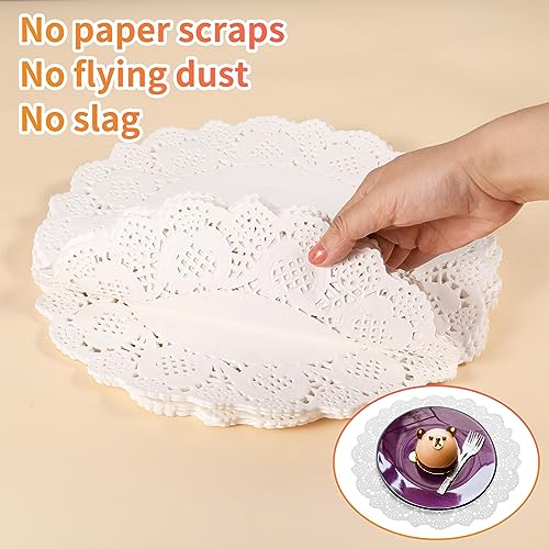 Friusate H6RBA1224 150 Pcs White Lace Paper Doilies, 12 Inch White Disposable Lace Cake Plate Doilies For Party And Wedding Tableware, Round Doilies Paper thumb #6
