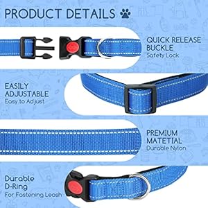 Dog Collar for Large Dogs Nobleza Adjustable Reflective Boy Dog Collar with Safety Lock and Quick Release Buckle Durable Nylon Pet Collar with Soft Neoprene Padded blue L  Cucciolini Doodles Dog collar for large dogs nobleza adjustable reflective boy dog collar with safety lock and quick release buckle durable nylon pet collar with soft neoprene padded blue l   cucciolini doodles