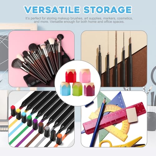 Pot à crayons 5pcs en plastique en forme de crayon pour bureau