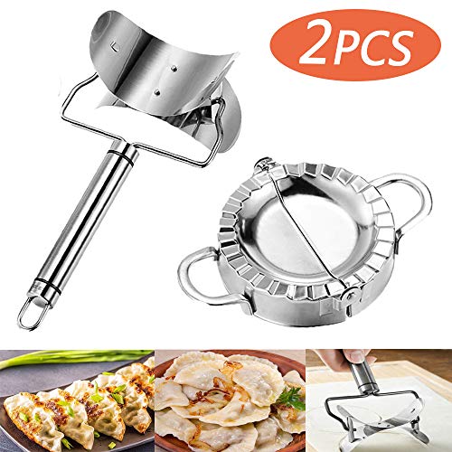 Molde Para Empanadillas, Máquina De Bola De Masa De Acero Inoxidable 2PCS, Herramienta Para Hacer Repostería Manual De Pasteles Para Empanadillas Para Hacer Raviolis Empanadillas O Galletas