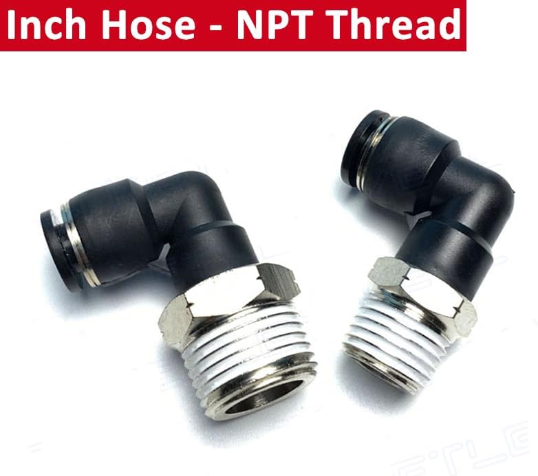 PL Pneumatic Fitting Hole 5/32 3/16 5/16 NPT Thread 1/8 1/4 1/2 Inch External Elbow Quick Release Pipe Air Connector 1Pcs(PL 5I32-N01 (NPT1I8))