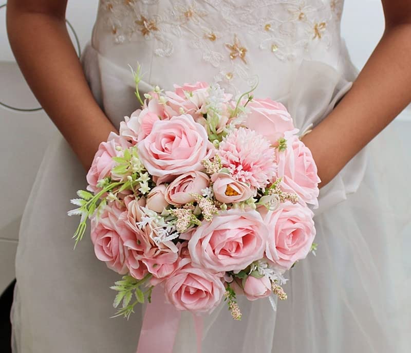 Lila Pfingstrosen-Brautsträuße, Hochzeitsblumen, künstlicher Hochzeitsstrauß, Rose (Rosa)