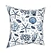 Fundas de cojín decorativas de concha de coral de acuarela, funda de almohada de algodón de 20 x 20 pulgadas, decoración del hogar para interiores y exteriores, sofá de sala de estar