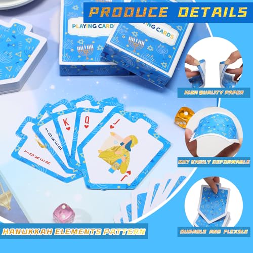 Juego de 12 barajas de cartas Hanukkah miniatura 3