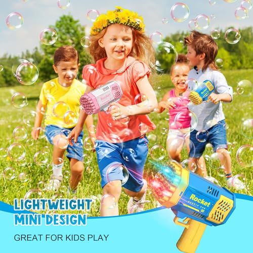 Seifenblasenpistole Kinder, 2 stück 40 Loch Bubble Machine Gun mit 4 Flaschen SeifenblasenflüSsigkeit, Seifenblasen Pistole für Hochzeit Kinder Im Alter Von 4–8 Jahren