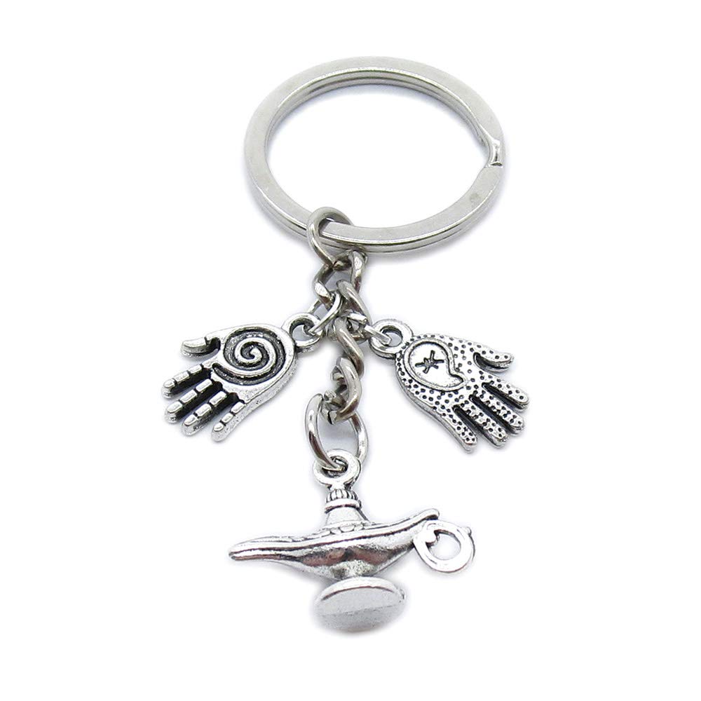 4044 Charms 1 Piece Keychain Keyring Jewellery Clasps Suppliers TP4E3F Lamp Magic Genie Aladdin Fatima of Hand Hamsa Hamesh