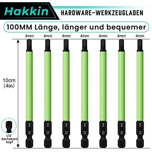 Hakkin Set di punte H4 lunghe, 7 pezzi, 4 mm