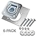 6-pack - Recessed Pan D-ring Trailer Tie Downs (6,000 Lb. Capacity) and Heavy Backer Plates, Including Mounting Hardware (Complete Set: 24 Carriage Bolts, Washers and Nylon Lock Nuts)