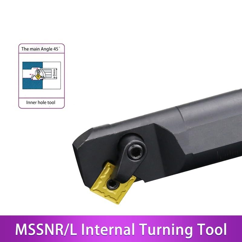 1pc S20R-MSSNR12 S25S-MSSNR12 Internal Turning Tool Holder Carbide Inserts 10pcs SNMG MSSNR/L CNC Lathe Cutting Tools(S20R-MSSNR12,No Insert)