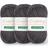 Coopay Crochet Yarn for Crocheting, 3 Pack of 50g/1.76oz - Cotton Yarns - 54...
