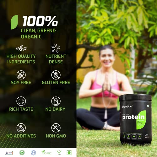 Image of Plantigo Pea Protein Powder 100% Plant Based, Brown Rice Protein Isolate, Flax Seeds, 21+ Organic Vegan Ingredients for Muscle Weight Gain for Men and Women - Travel Pack (Combo of 4 Flavors)