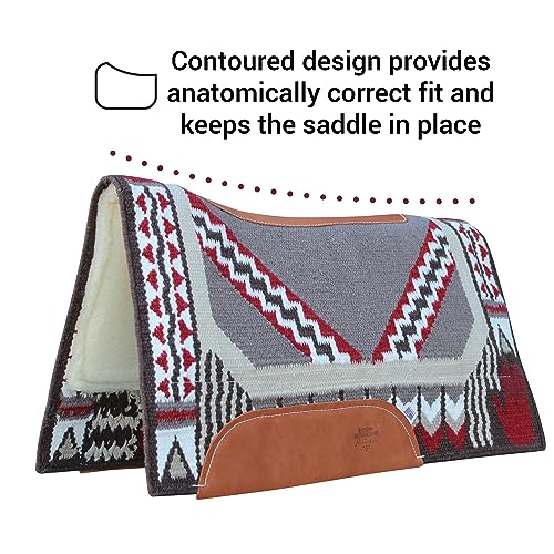 Image of Professional's Choice Good Medicine Comfort-Fit SMX Air Ride Pad: Hand to Horse | New Zealand Wool with Leather Reinforced Spine and Wither