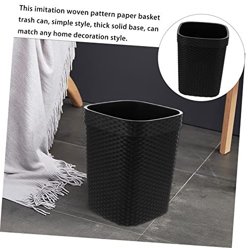 Caneca de basura plástica rectangular negra de 1.25 lb miniatura 7