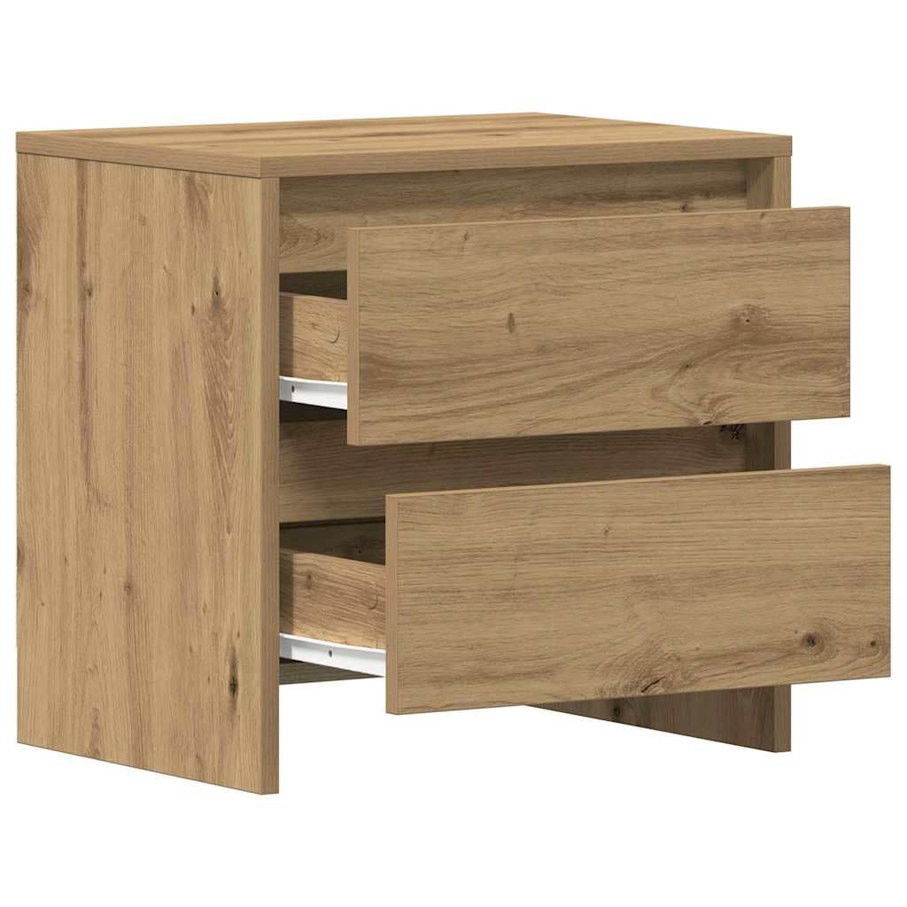 vidaXL Cabinet de Chevet avec tiroir Chêne Artisanal 45 x 34 x 44,5 cm, Table de Chevet Rustique, rangements Pratiques, Meuble décoratif, Parfait pour l'organisation à la Maison