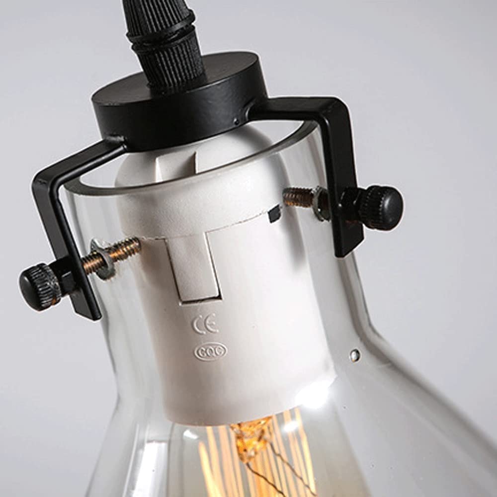 Lampy wiszące do wnętrz zewnętrznych, Lampa wisząca sufitowa, lampy wiszące w stylu japońskim, kute żelazo, szkło, regulowana wysokość, trzonek E27, oświetlenie zewnętrzne