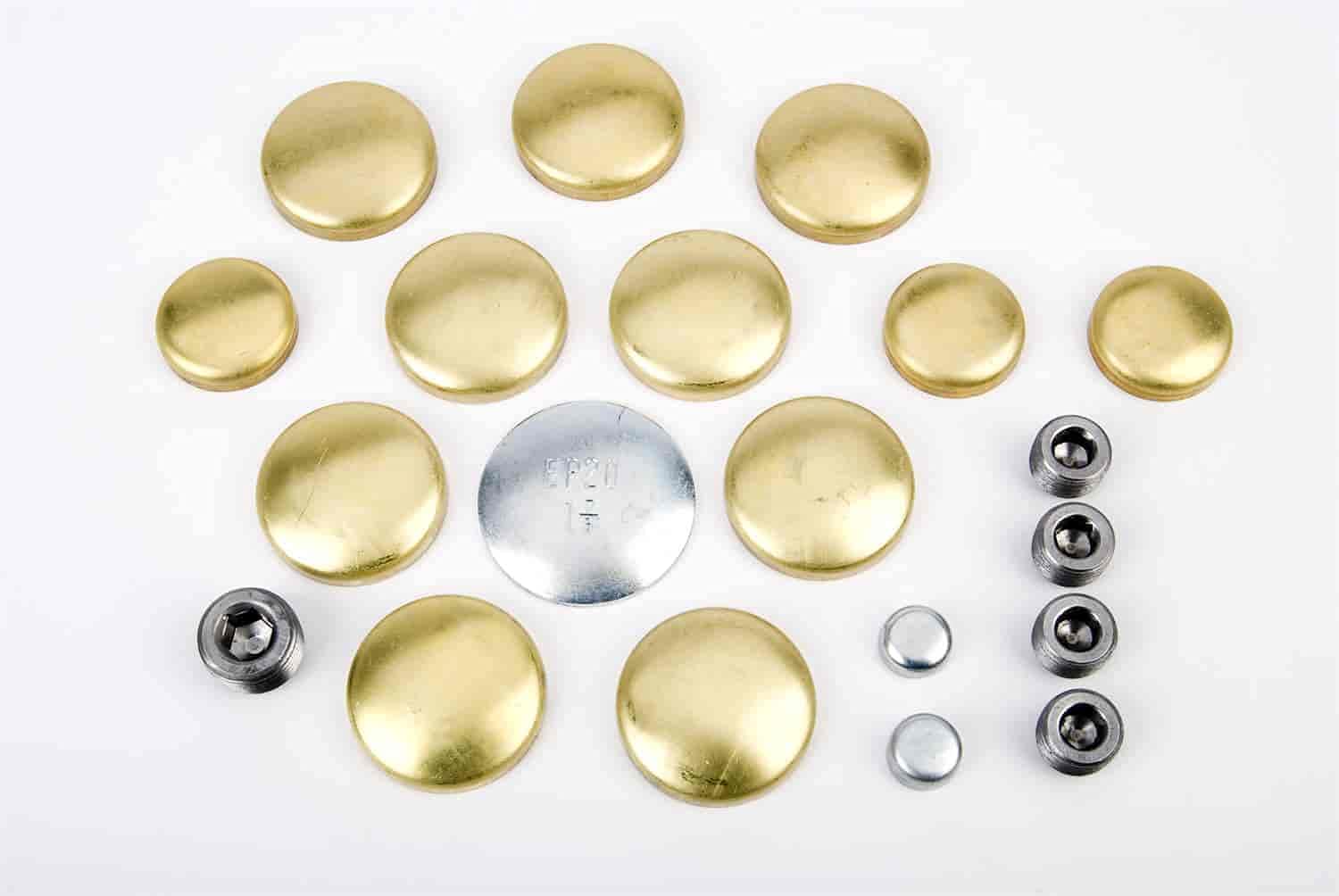 JEGS Brass Freeze Plug Kit Fits 19641992 Small Block