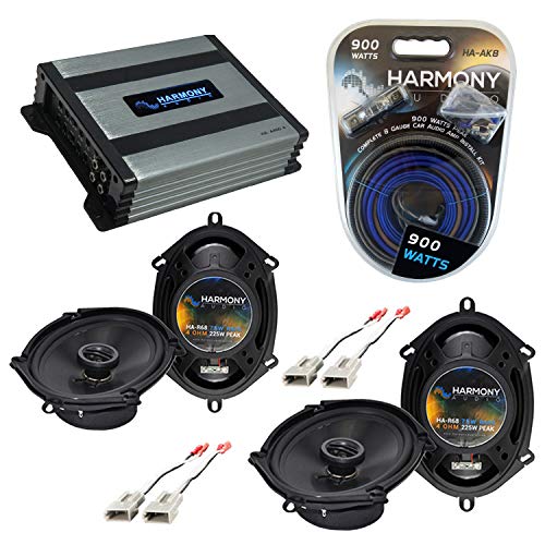 Harmony Audio HA-R68 Compatible with Mercury Sable 1996-1999 Bundled with HA-A400.4 Amplifier Factory Speaker Replacement Package