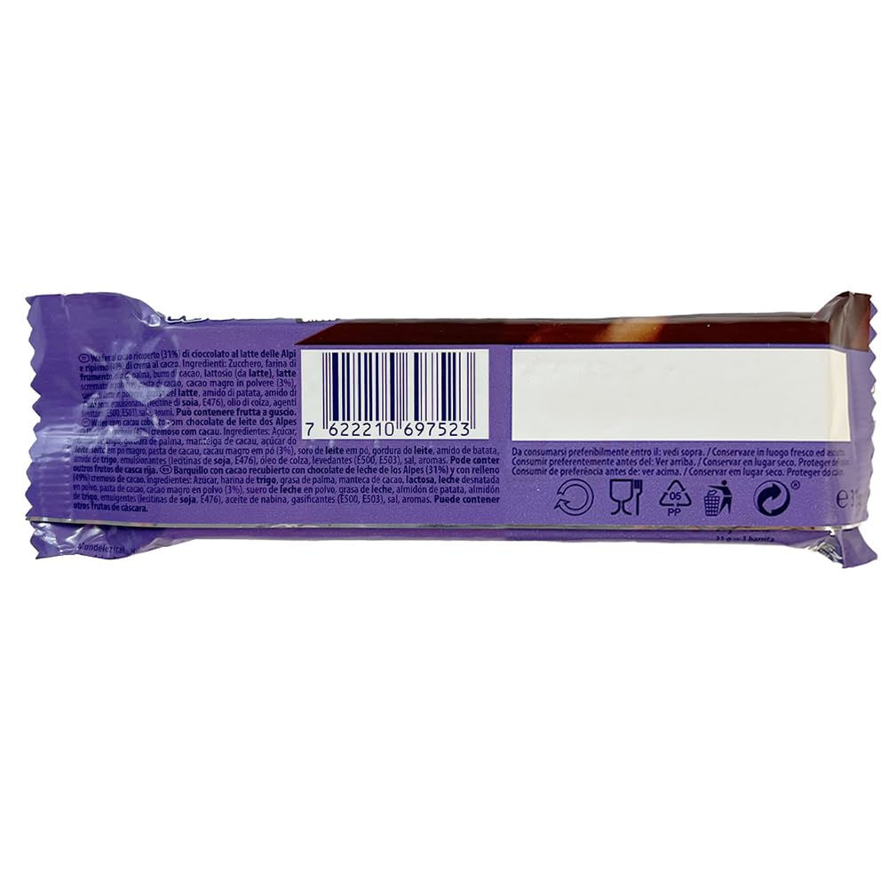 Milka Wafer & Go Choco, Barritas de Barquillo Cubierto de Chocolate con Leche y Relleno de Cacao, Pack de 35 Ud, 31g