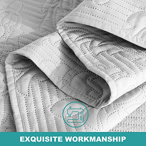 Hansleep Quilt Set Ultrasonic Lightweight Bed Decor Coverlet Set Comforter Bedding Cover Bedspread For All Season Use (Grey, Full/Queen 90X96 Inches) #TOP4