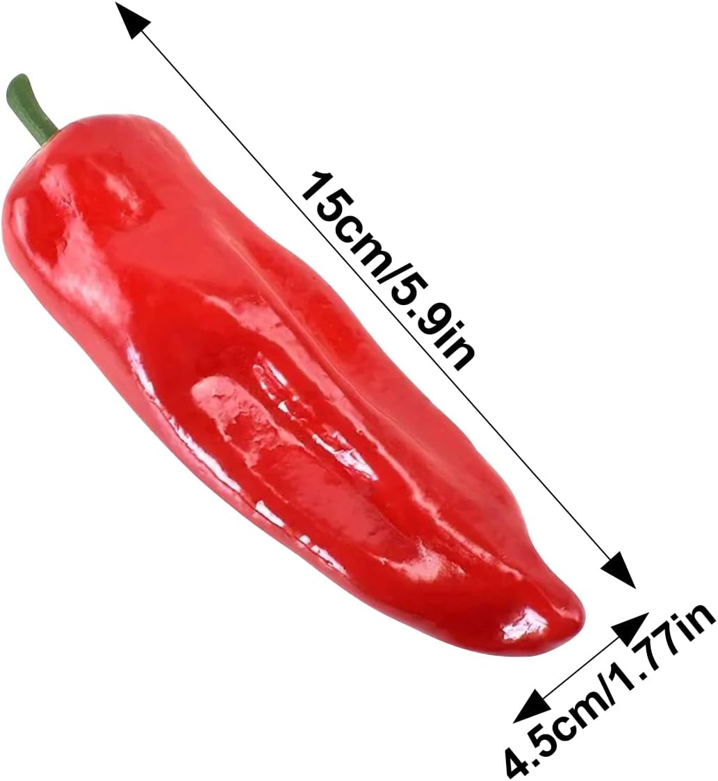 3pcs Artificial Peppers, Fake Vegetables and Fruits for Home Kitchen Decor, Photo Props