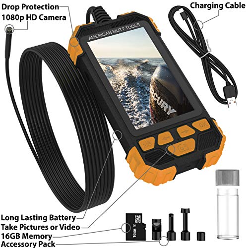 AMERICAN MUTT TOOLS Waterproof Industrial Endoscope Camera - 1080p HD Borescope Camera with 6 Adjustable LED Lights - Perfect for Plumbing, HVAC, Wall, Home, Vent & Sewer Inspections (33 ft Cable) - Thumbnail 3