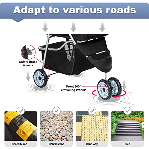 image for BestPet Pet Stroller Dog Cat Jogger Stroller for Medium Small Dogs Cat